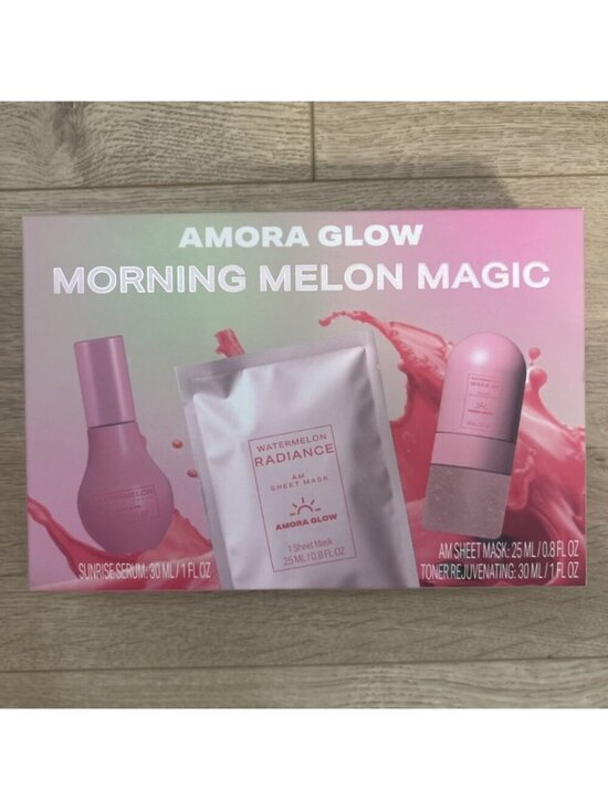 Amora Glow Other - Amora Glow Morning Melon Magic Skin Care Set with Watermelon Sheet Mask & Toner